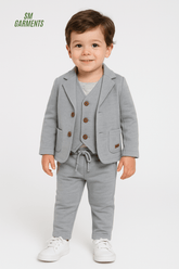 MATT & MEGAN Boys 3Piece Grey Suit Set - Smgarment's